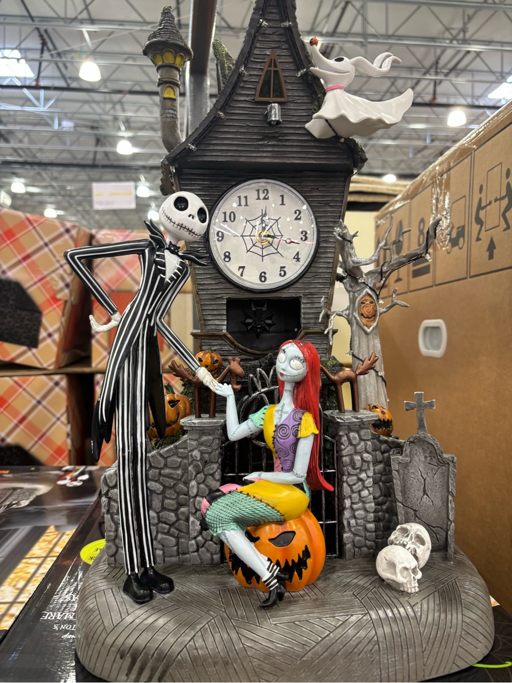 Disney Nightmare Before Christmas Animated Clock Music LED Jack Sally new in box